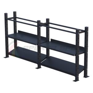 Купить Модульный стеллаж для гантелей, гирь и медболов 2580х430х1200 (2 секции) в Северобайкальске 