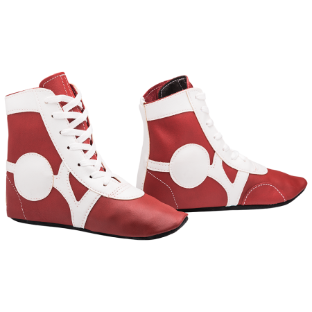 Купить Обувь для самбо SM-0102, кожа, красный Rusco в Северобайкальске 